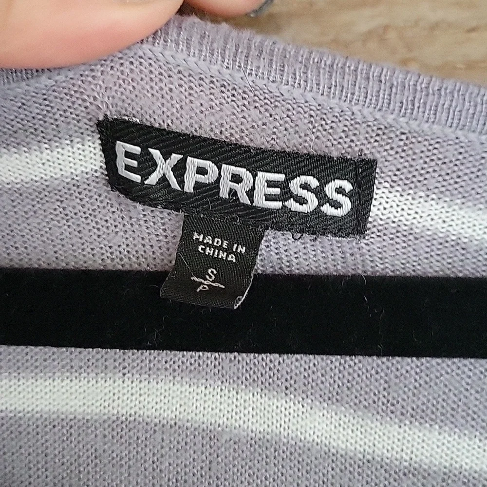 Express Size Small Gray And White Striped Tunic/Mini Dress